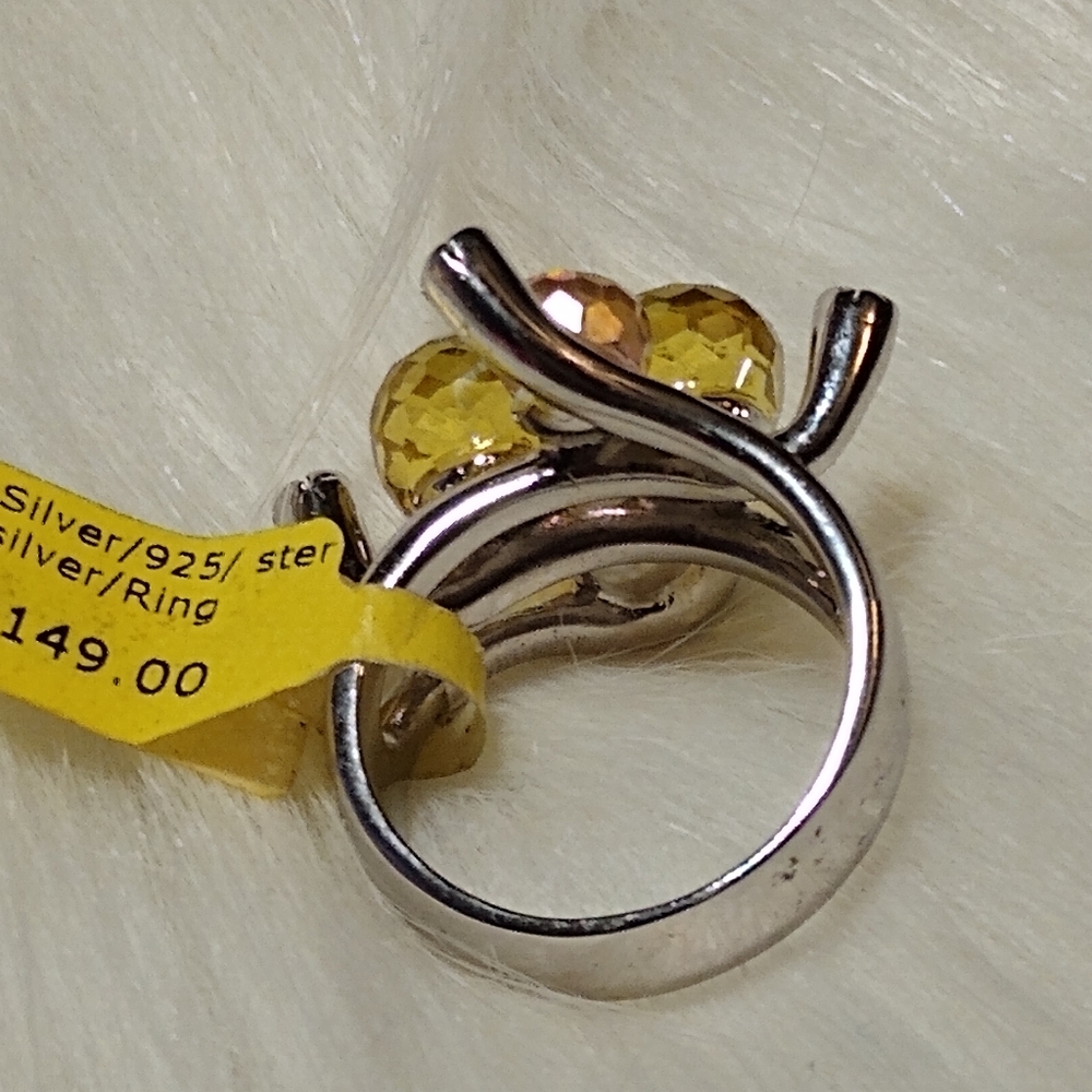 Unique Sphere Gemstone Ring, S 7.5 - image 2